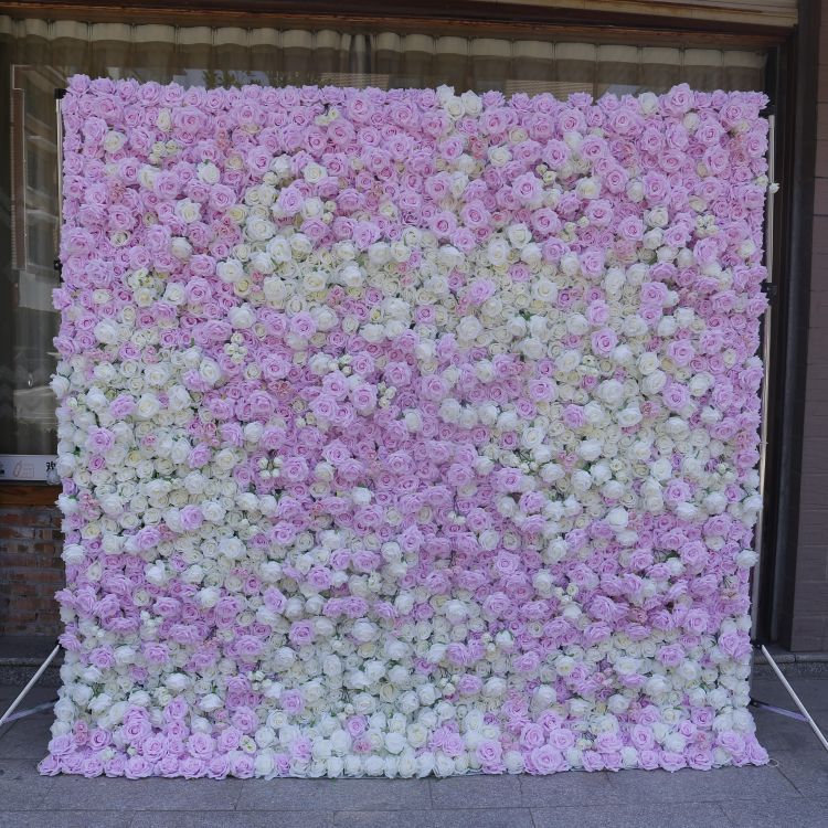 BD-037 3D Fabric Artificial Flower Backdrop  Rolling Up Curtain Flower Wall - 8ft*8ft