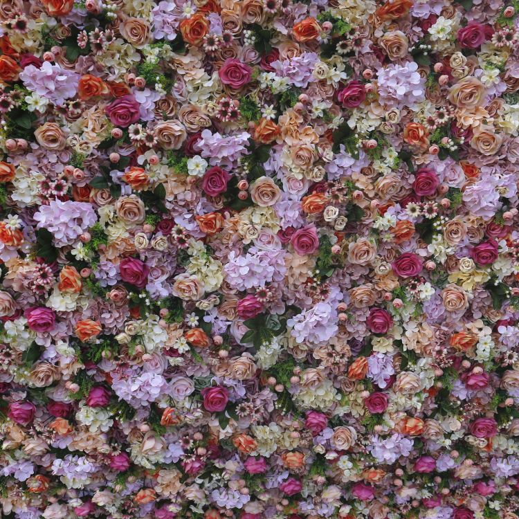BD-044 3D Fabric Artificial Flower Backdrop Rolling Up Curtain Flower Wall - 8ft*8ft
