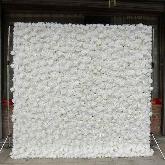 BD-053 3D Fabric Artificial Flower Backdrop Rolling Up Curtain Flower Wall - 8ft*8ft