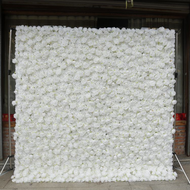 BD-053 3D Fabric Artificial Flower Backdrop Rolling Up Curtain Flower Wall - 8ft*8ft