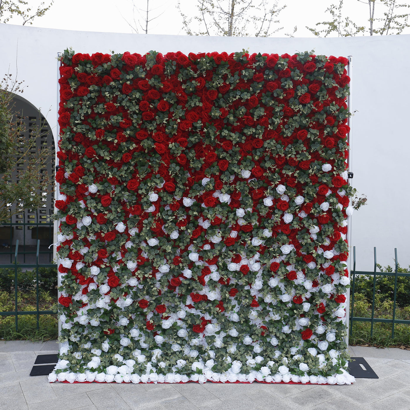 BD-055 3D Fabric Artificial Flower Backdrop Rolling Up Curtain Flower Wall - 8ft*8ft
