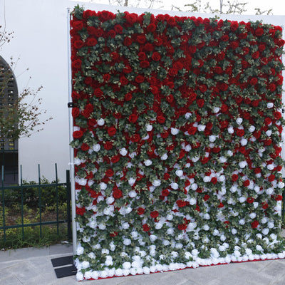 BD-055 3D Fabric Artificial Flower Backdrop Rolling Up Curtain Flower Wall - 8ft*8ft