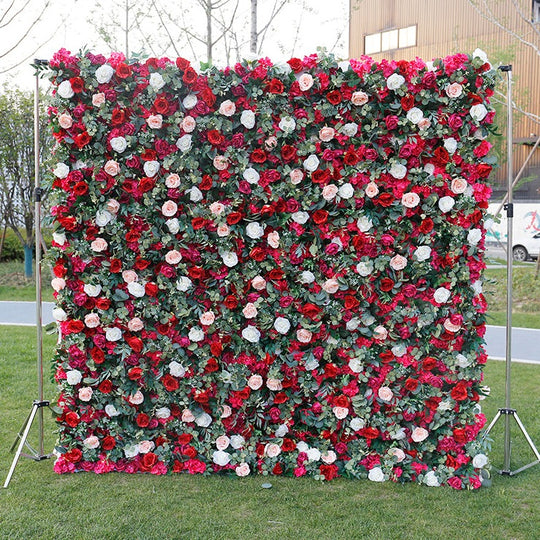 BD-014 3D Fabric Artificial Flower Backdrop Rolling Up Curtain Flower Wall - 8ft*8ft