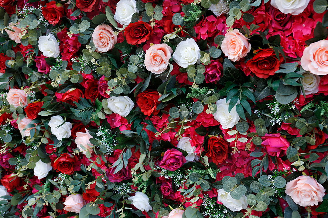 BD-014 3D Fabric Artificial Flower Backdrop Rolling Up Curtain Flower Wall - 8ft*8ft