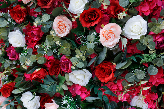BD-014 3D Fabric Artificial Flower Backdrop Rolling Up Curtain Flower Wall - 8ft*8ft