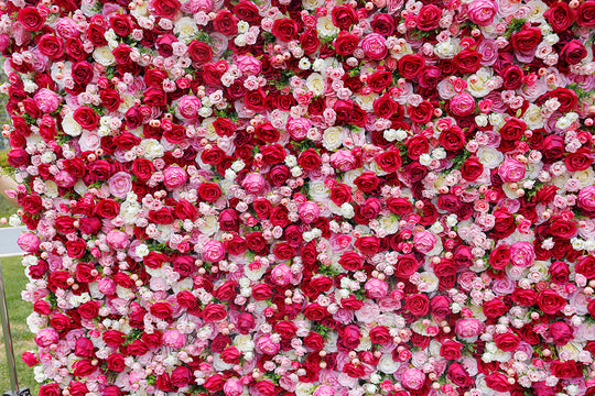 BD-016 5D Fabric Artificial Flower Backdrop Rolling Up Curtain Flower Wall - 8ft*8ft