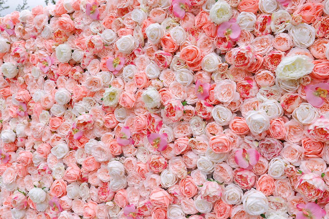 BD-019 3D Fabric Artificial Flower Backdrop Rolling Up Curtain Flower Wall - 8ft*8ft