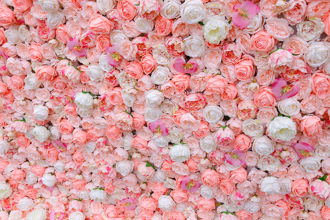BD-019 3D Fabric Artificial Flower Backdrop Rolling Up Curtain Flower Wall - 8ft*8ft