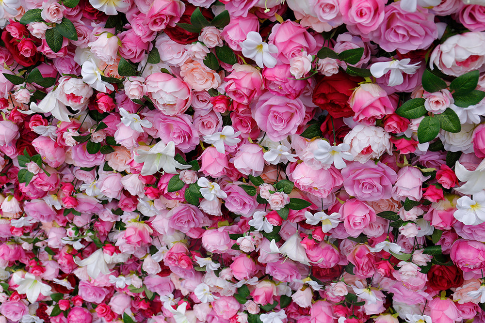 BD-023 3D Fabric Artificial Flower Backdrop Rolling Up Curtain Flower Wall - 8ft*8ft
