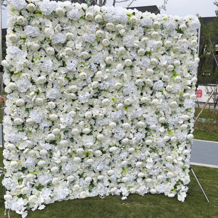 BD-024 3D Fabric Artificial Flower Backdrop Rolling Up Curtain Flower Wall - 8ft*8ft