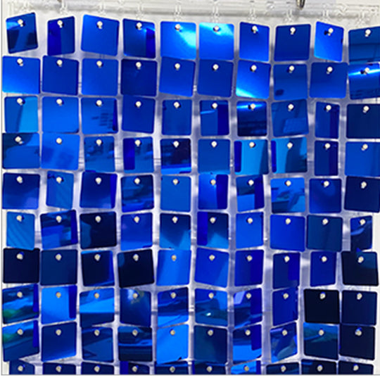 Shimmer Wall Panels / Black Backing &amp; Square Sequins - Royal Blue