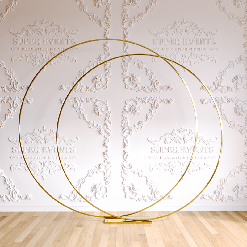 Stainless Steel Round Mesh Backdrop 65" - Gold