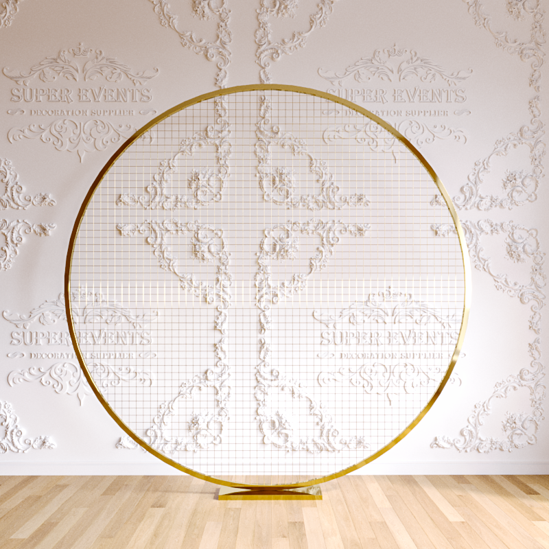 Metal Round Mesh Backdrop 65" - Gold