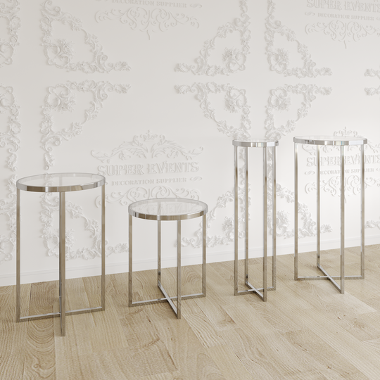 4 Pieces Stainless Steel Display Plinths Set - Gold