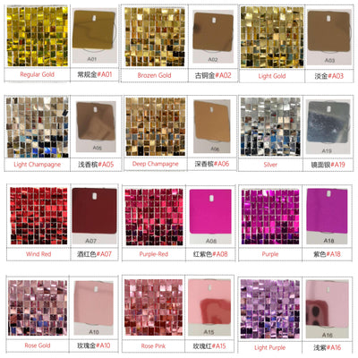 Shimmer Wall Panels / Clip Hole Backing & Square Sequins - Royal Blue