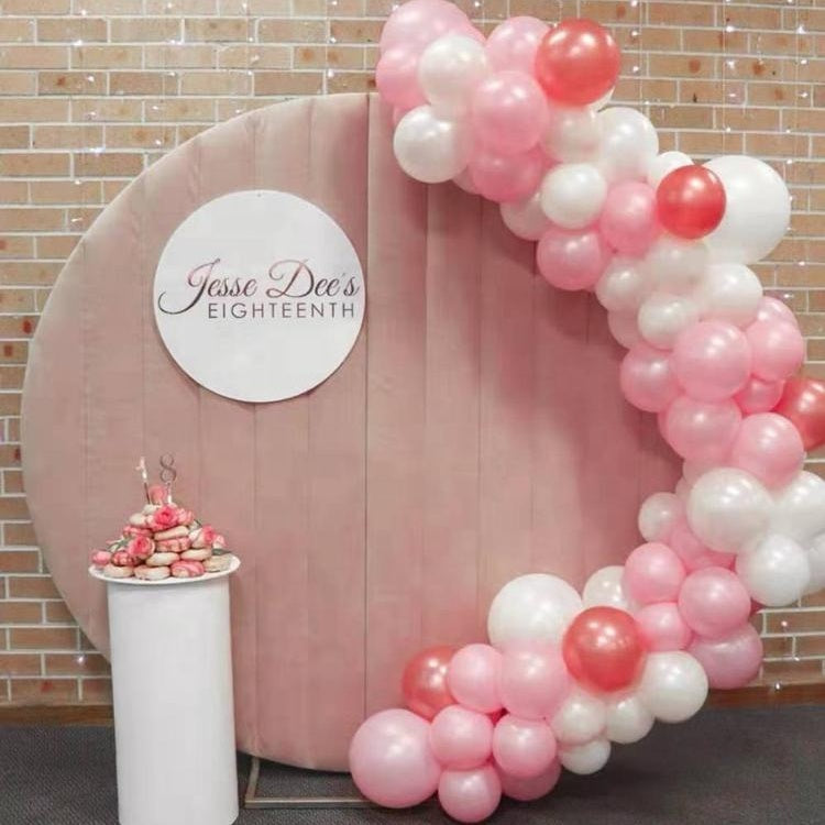 Velvet Round Event Decor Backdrop 65" - Gray