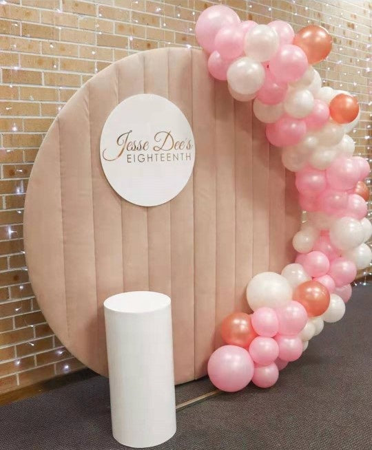 Velvet Round Event Decor Backdrop 65" - Gray