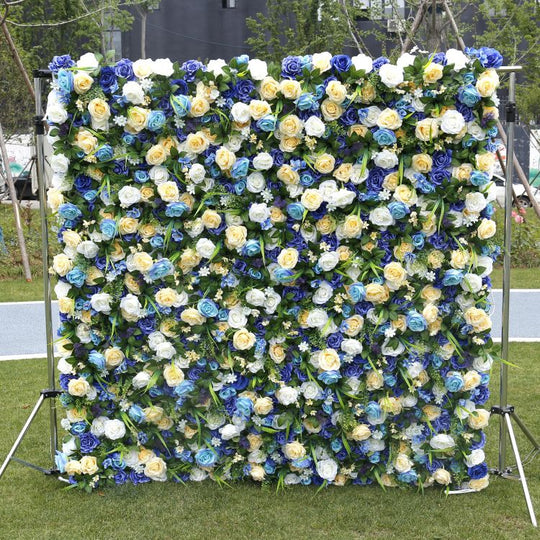 BD-020 3D Fabric Artificial Flower Backdrop Rolling Up Curtain Flower Wall - 8ft*8ft