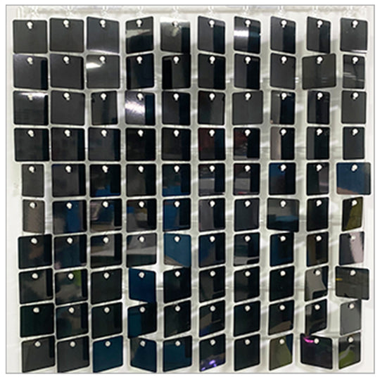 Shimmer Wall Panels / Black Backing &amp; Square Sequins - Black