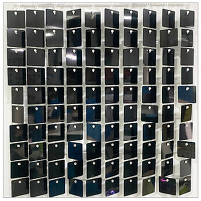 Shimmer Wall Panels / Black Backing & Square Sequins - Black