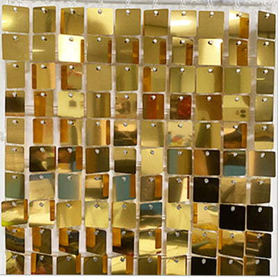 Shimmer Wall Panels / Black Backing & Square Sequins - Brozen Gold