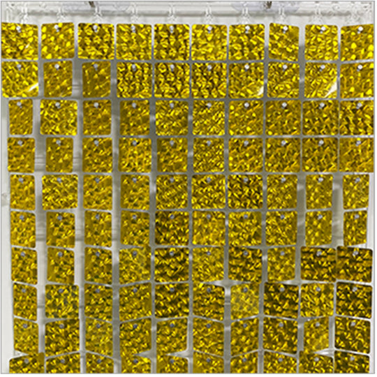 Shimmer Wall Panels / Black Backing &amp; Square Sequins - Bubble Gold