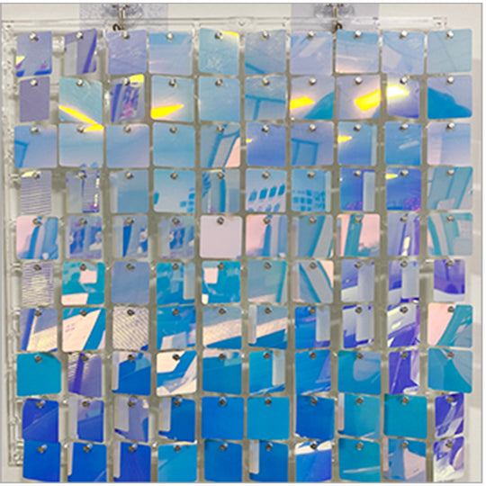 Shimmer Wall Panels / Black Backing &amp; Square Sequins - Dream Blue