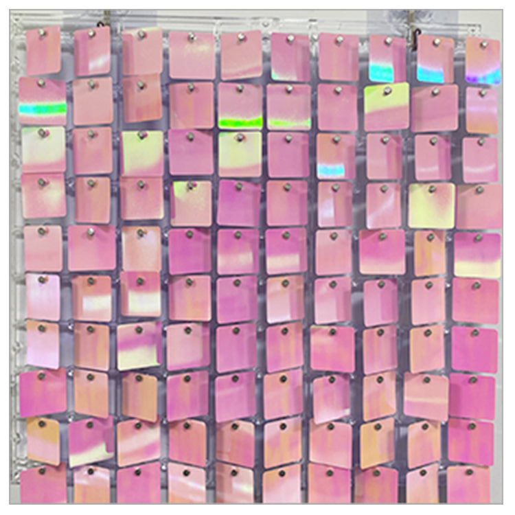 Shimmer Wall Panels / Black Backing & Square Sequins - Dream Pink