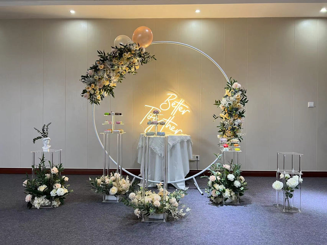 Simple Modern Aluminum Circle Arch 65" - Gold/Black/Silver