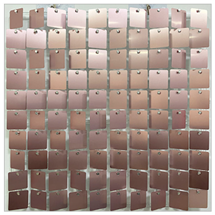 Shimmer Wall Panels / Black Backing & Square Sequins - Matte Pink