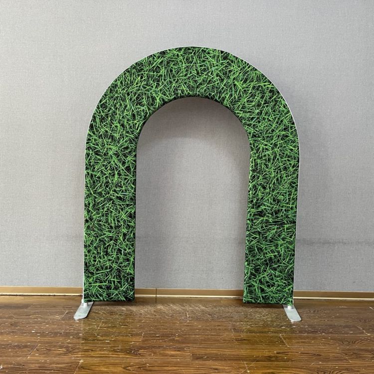 Arched Fabric Backdrop Single / Double Sided Tension Fabric Cover with Frame - Green