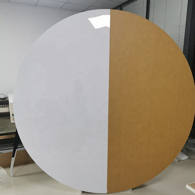Custom White Gold Round Acrylic Backdrop - 6.5ft