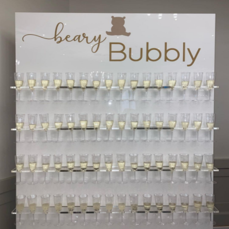PVC Champagne Display Wall Shelf - White