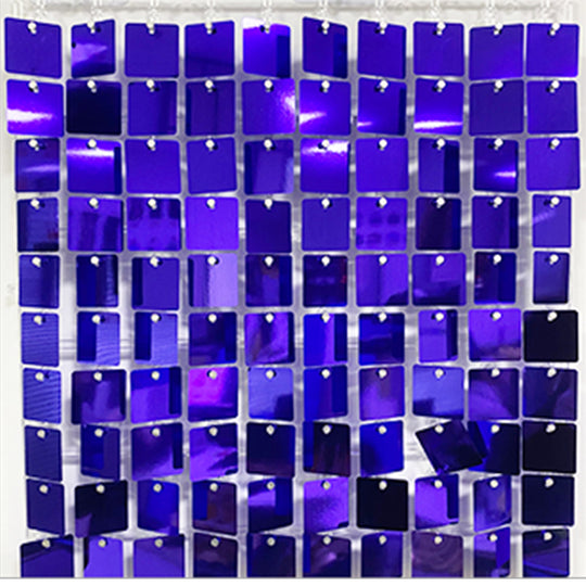 Shimmer Wall Panels / Black Backing &amp; Square Sequins - Blue Purple