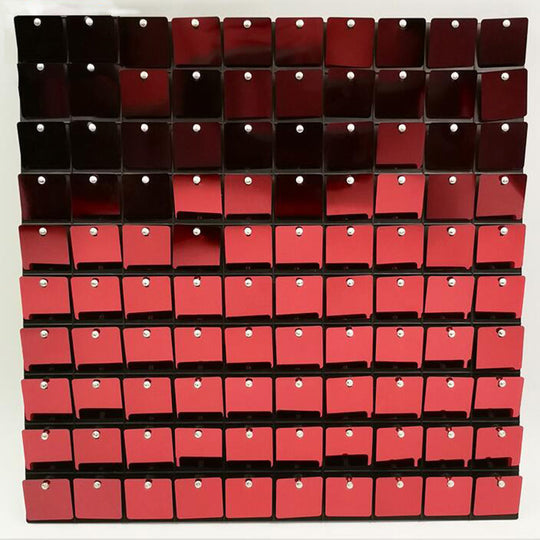 Shimmer Wall Panels / Black Backing &amp; Square Sequins - Red