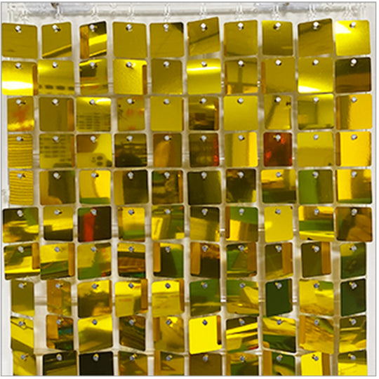 Shimmer Wall Panels / Black Backing &amp; Square Sequins - Regular Gold