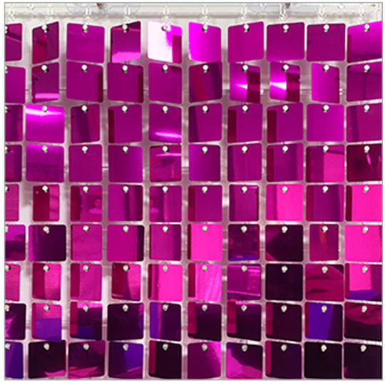 Shimmer Wall Panels / Black Backing &amp; Square Sequins - Purple Red