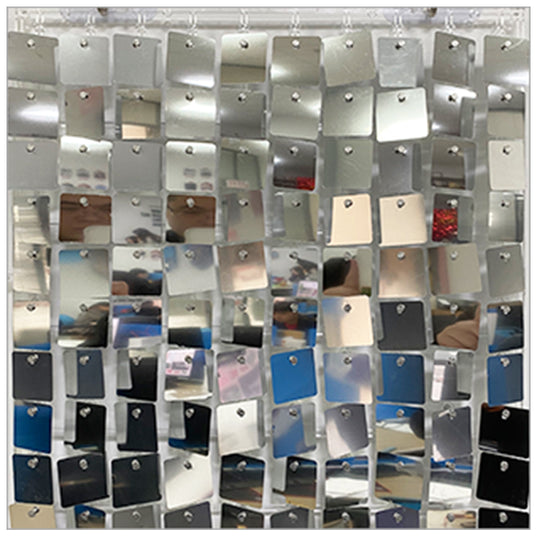 Shimmer Wall Panels / Black Backing &amp; Square Sequins - Silver