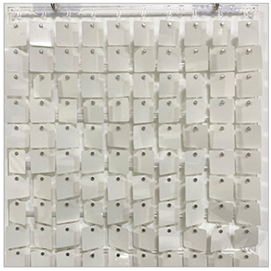 Shimmer Wall Panels / Black Backing &amp; Square Sequins - White