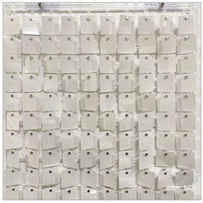 Shimmer Wall Panels / Black Backing & Square Sequins - White